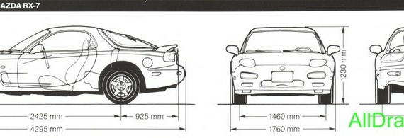 Mazda RX-7 (1993) (Мазда РX-7 (1993)) - чертежи (рисунки) автомобиля